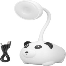 Lampe de bureau LED pour enfants, style panda, avec porte-stylo, col de cygne Ă 360 et chargement USB