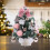 14-inch Flocked Tabletop Christmas Tree with LED Lights and 6