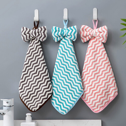 Hand Towels with Hanging Loop Brown Soft Absorbent 2