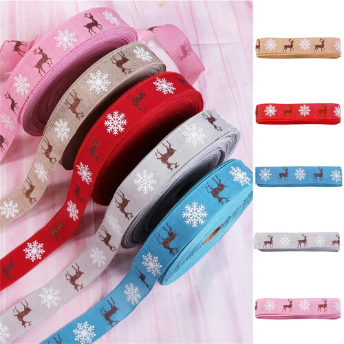 Christmas tree decoration ribbon deer snowflake 10M 2