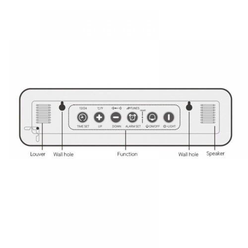 LED Digital Alarm Clock with Snooze, Date, Temperature, USB 2