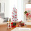 7ft Slender White Artificial Christmas Tree with Folding 3