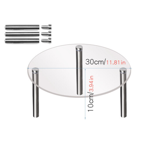 Suporte redondo para bolo em acrílico com estrutura metálica de 30 cm (11,81 polegadas) 2