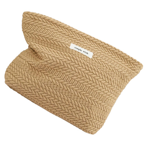 Practical Canvas Makeup Bag Storage Bags Spacious-Khaki