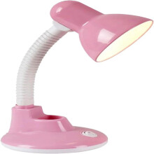 Lampe de bureau Flexo rose pâle, en métal, design élégant, pour la lecture et le travail, compatible E27