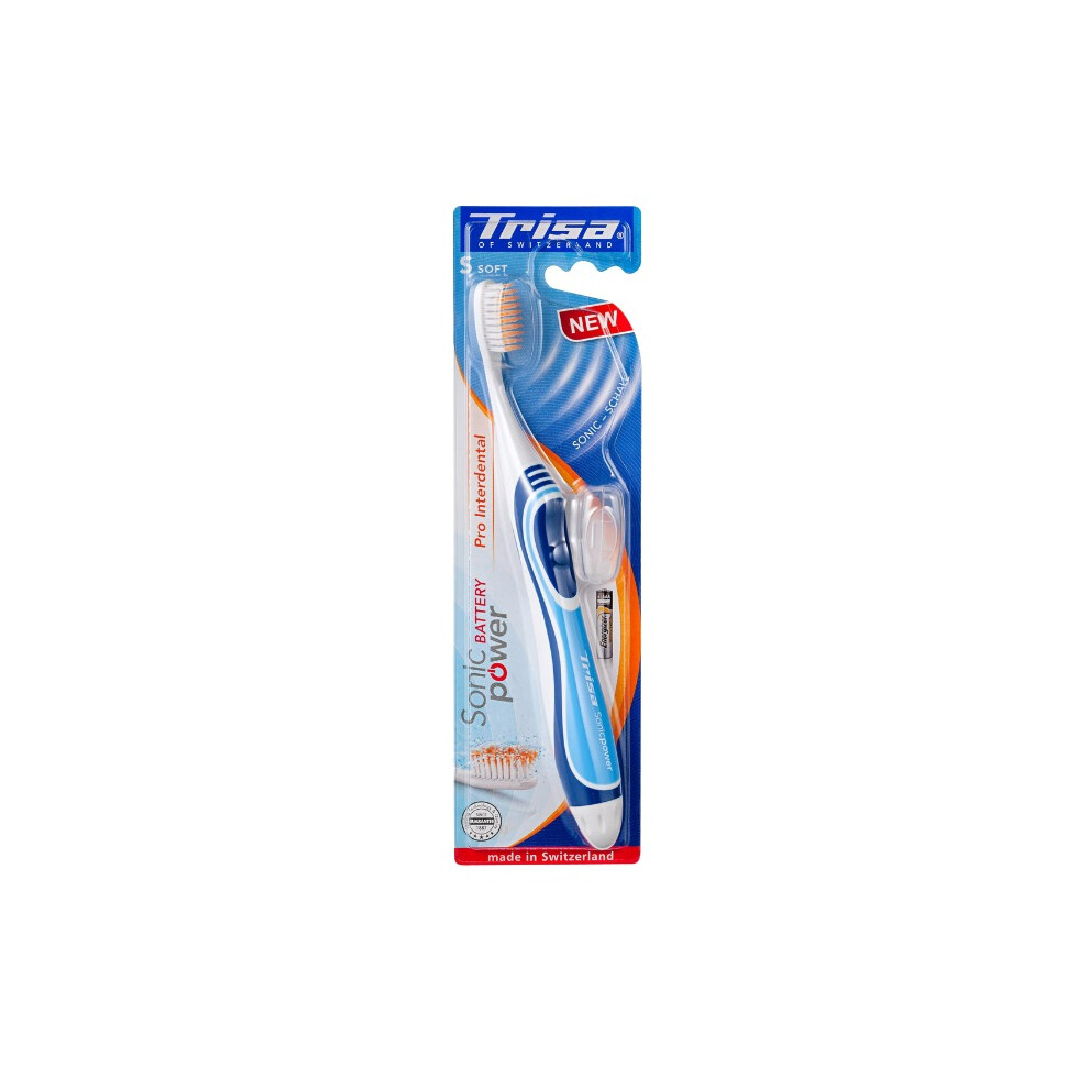 Trisa Sonic Power Pro Interdental Battery Toothbrush | Plaque Removal Toothbrush, Gum Care Toothbrush, Oral Care