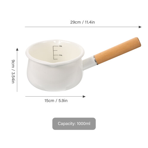 White Enamel Small Saucepan Nonstick 1 Piece 1