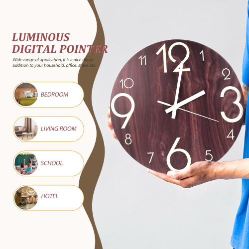 Digital Wall Clock Retro PVC Decorative Hanging 1pc 2