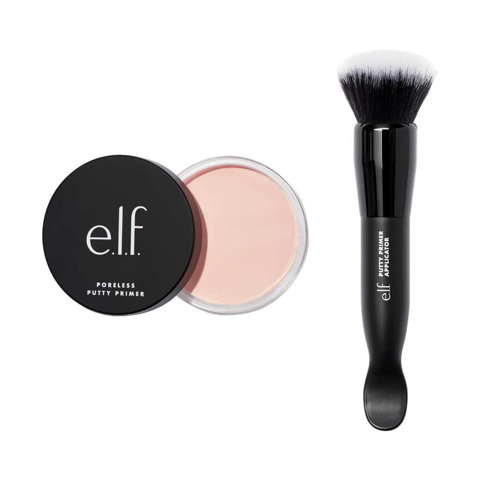 E.l.f. Poreless Putty Primer & Brush Duo, Includes Poreless Primer & Putty Primer Brush & Applicator, Creates A Flawless Base, Vegan & Cruelty-Free
