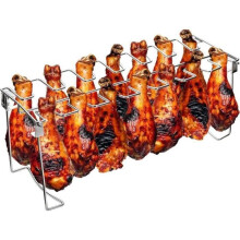 Opklapbaar kippenrek met 14 sleuven, roestvrijstalen rotisserie kippenstandaard, barbecue-accessoires