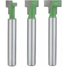 Ferramentas para Marcenaria - Jogo de 3 Fresas para Ranhuras em T - Haste de 6mm - Diâmetros 5/16", 3/8", 1/2"