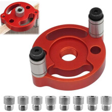 9-Piece Wood Drilling Jig Locator Guide for 8 Holes, 345678910 mm, Multi-Color Guide