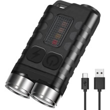 Lanterna - Mini Lanterna LED - Preta - Recarregável via USB - 5 Modos - 900 Lúmens