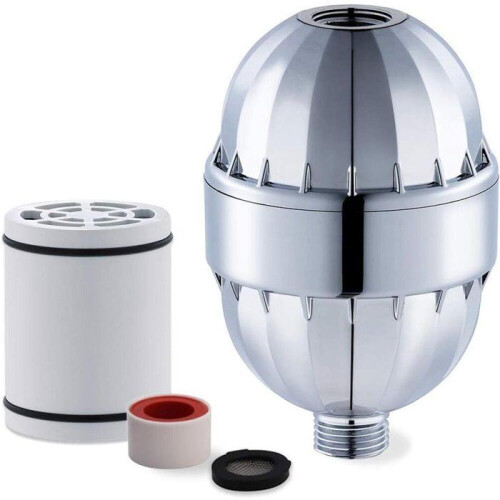 Vattenfilter, duschvattenmjukgörare, duschmunstyckesfilter, närande för hår och hud, förbättrat filter