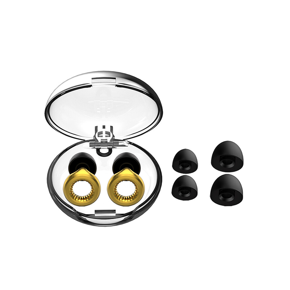 Soft Silicone Noise Reduction Earplugs With Ear Caps Gold 7314280564095