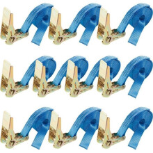AREBOS 10 x Spanbanden | Ratelbanden | voor motortransport | Spanbanden voor vrachtwagens | 4m x 25mm | 800 daN