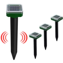 Repelente ultrassônico solar para toupeiras e cobras (pacote com 4), IP65, para controle de pragas.
