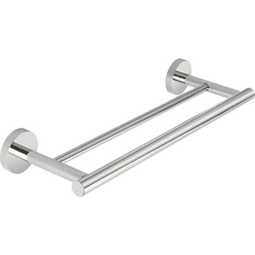 Διπλή κρεμάστρα για πετσέτες 40x13.5cm από ανοξείδωτο ατσάλι, ασημί, μπάνιο, κ
