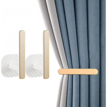 4er-Set selbstklebende L-förmige Gardinenhaken – Wandmontage – 14,5 cm – Kein Bohren erforderlich – Weiß – Kunststoff – Dekoration