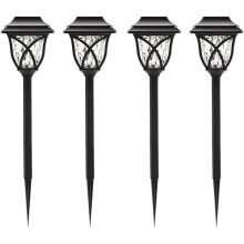 Solarleuchten – 4er-Set – Warmweiße LEDs – Solar-Gartenleuchten – Solar-Gartenbeleuchtung – Außenbeleuchtung