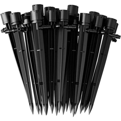 60 Pcs 8-Hole Adjustable Drip Irrigation Emitters Complete Kit with Ring