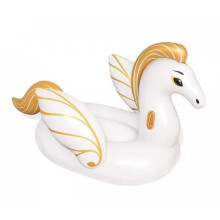 Boia inflável de luxo Pegasus para piscina - MEDIA WAVE STORE - 231x150 cm - Branca - Infantil - Para uso externo