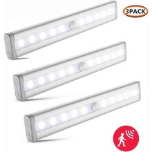 HAOPYOU Closet Light - White - 3 pcs - 10 LEDs - Battery Operated - Staircase