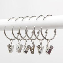Gardinringar - 20-pack - Rostfri metall - Diameter 40 mm - Silver