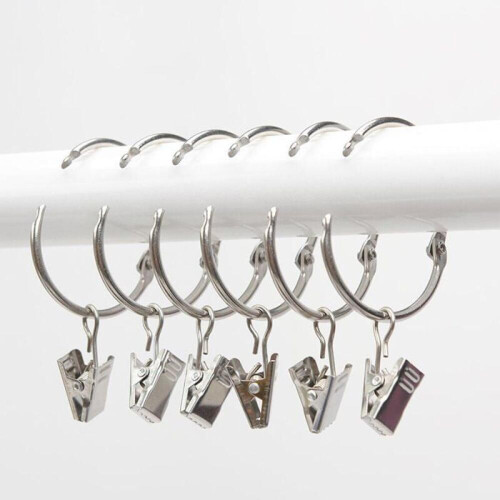 Gardinringar - 20-pack - Rostfri metall - Diameter 40 mm - Silver
