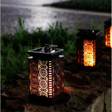 Solarlaterne, wasserdichte Solar-Hängelampe für den Außenbereich mit Flammeneffekt und LED-Lichtquelle zur Dekoration von Gärten und Landsch