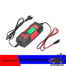 HURRISE Smart 6V/12V Autobatterieladegerät mit LCD-Display – Automatisches Batterieladegerät