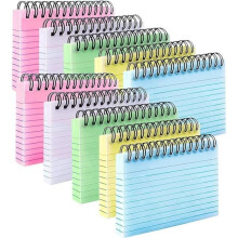 Fichas de índice coloridas em papel Bristol - 500 folhas - 10 pacotes - 5 cores - Fichas de índice com linhas