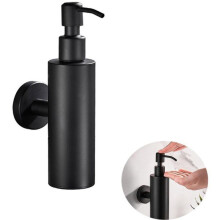 Tvålpump - 200 ml - Rund rostfri stål - Manuell tvålpump - Väggmonterad flytande tvålpump