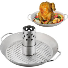 Supporto per pollo da barbecue - DEMA - Robusto acciaio inox - Altezza 30,5 cm - Base stabile 37 cm