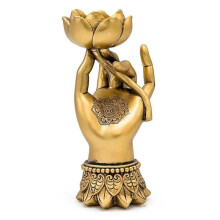 Gouden Boeddha Hand Kaarsenhouder 18 cm | Spirituele Decoratie