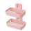 Διπλή σαπουνοθήκη 15,5x13x8cm PP Rose, Δεν απαιτείται τρύπημα, Φορητή, Αποχέτευσ 1