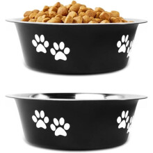 Set mit 2 erhöhten Edelstahl-Hundenäpfen – Futter- und Wassernäpfe mit rutschfestem Boden