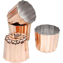 PATISSE Copper cannelé molds 45 mm x4
