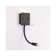 Wandlamp - Slang - 3W - LED - USB-poort - Zwart