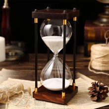 Hourglass timer, timer for birthdays and school games, white, 60 minutes