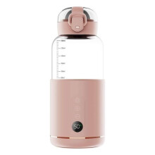 Bärbar trådlös nappflaskvärmare med justerbar temperatur för 300 ml flaskor, för resor, bil, flygplan, olika färger