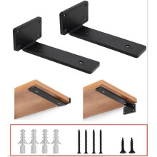 2 suportes - Suporte para prateleira - 15 cm - Suporte metálico para prateleira flutuante - Suporte de parede para prateleiras de 5 mm de es