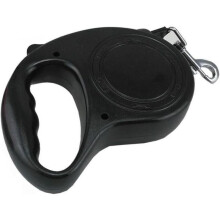 Retractable pet leash - MICH - 5 m - Black - Max tension 15.5 kg - Stop button - Brake system