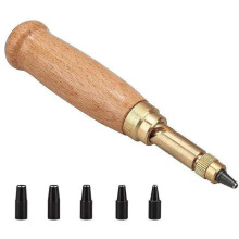 Perfurador automático de couro com 6 cabeças de substituição - perfuradores rotativos DIY (15 mm, 2 mm, 25 mm, 3 mm)