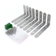 Hörnfäste i rostfritt stål - Silver - 8-pack - 5 mm håldiameter