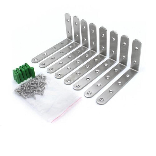 Hörnfäste i rostfritt stål - Silver - 8-pack - 5 mm håldiameter