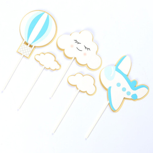 Ensemble de 20 décorations pour gâteaux en forme d'avion – Papier 1