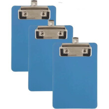 Mini blocos de notas com clipe - uma ferramenta prática para anotações - conjunto de 3 - azul - plástico - 10 x 15 cm