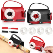 Presentinslagningsskärare, 2-delat set, inklusive 2 blad och 4 remsor tejp. Perfekt för att slå in presenter, särskilt