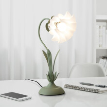 Lampe de chevet enfant à intensité variable, col de cygne avec abat-jour muguet, pour la lecture et le bureau, verte